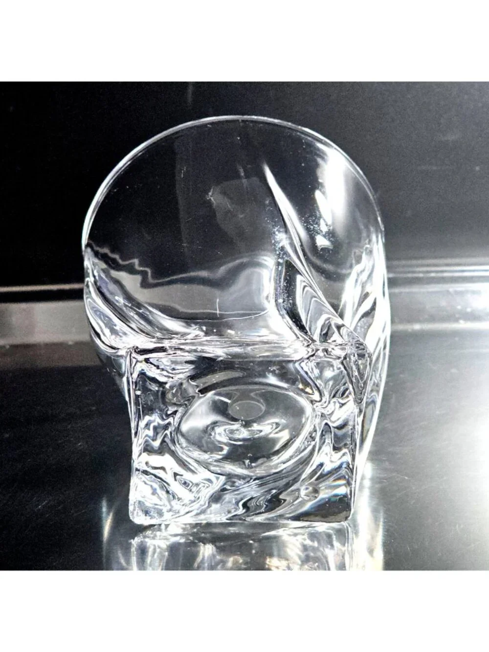 Mikasa Motion Crystal Double Old Fashioned Whiskey Rocks Glass Vintage 3.75
